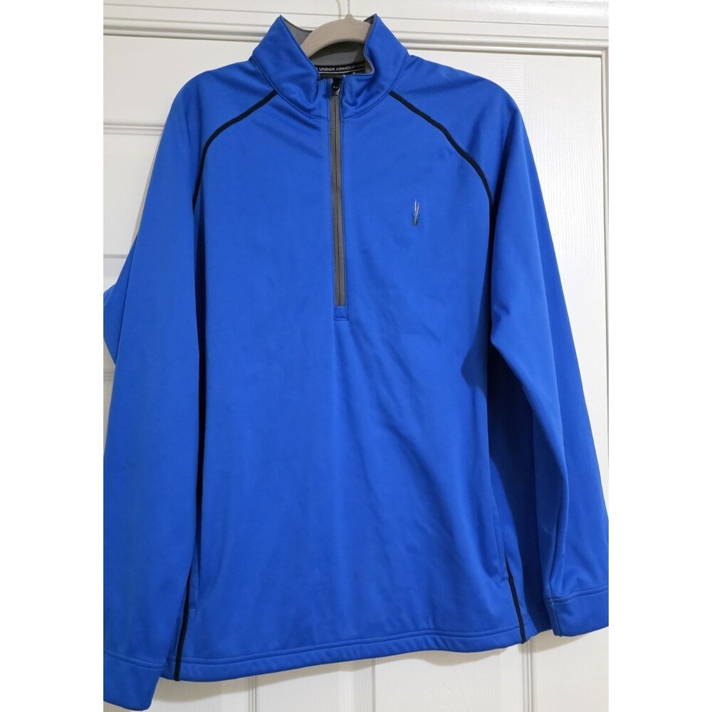 Under Armour Golf Sz M Loose Heat Gear Blue Long Sleeve 1/4 Zip Pullover
